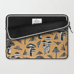 Block-print Mushrooms - ochre Laptop Sleeve Gallery Image 2