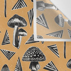 Block-print Mushrooms - ochre Wall Tapestry Gallery Image 3