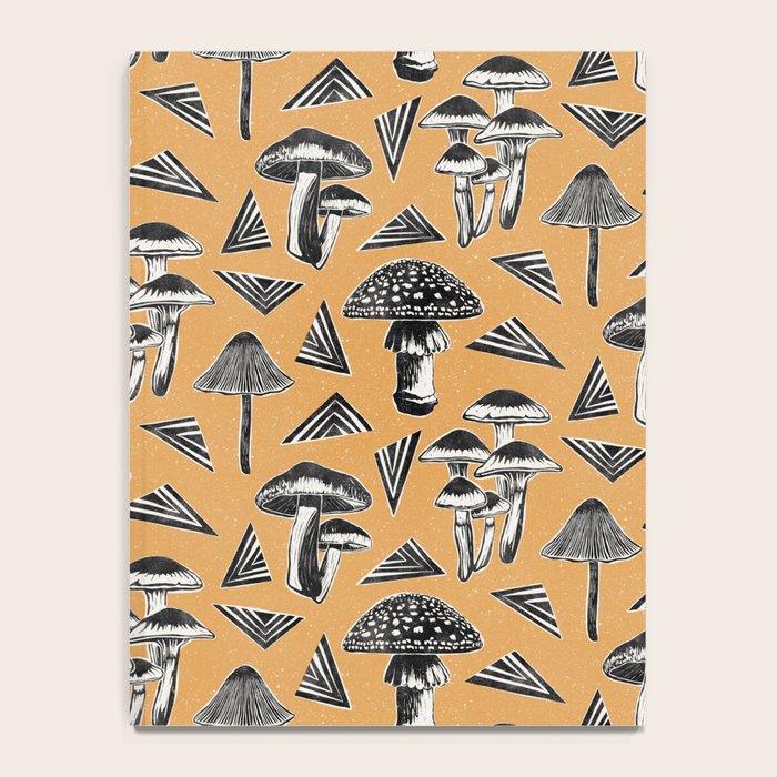 Block-print Mushrooms - ochre Notebook Gallery Image 4