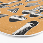 Block-print Mushrooms - ochre Bath Mat Gallery Image 3