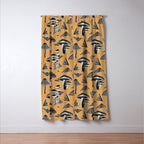 Block-print Mushrooms - ochre Window Curtain Gallery Image 3