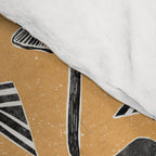 Block-print Mushrooms - ochre Comforter Gallery Image 4