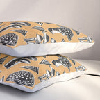 Block-print Mushrooms - ochre Pillow Sham Gallery Image 3