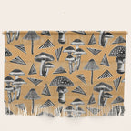 Block-print Mushrooms - ochre Wall Hanging Gallery Image 1