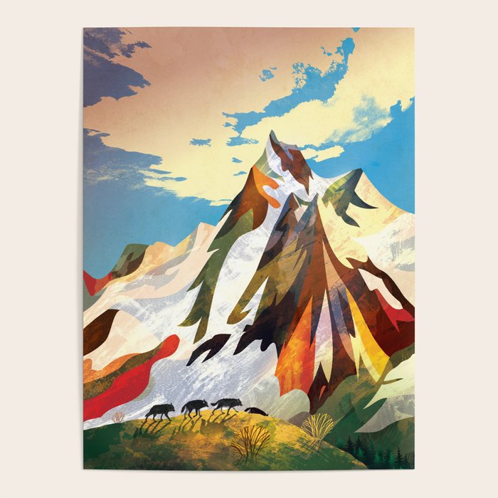 Pack of wolves high in the mountains Poster Gallery Image 4
