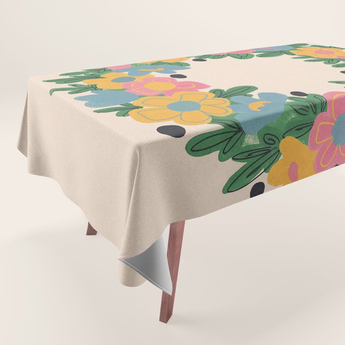 Floral Wreath Tablecloth Gallery Image 1