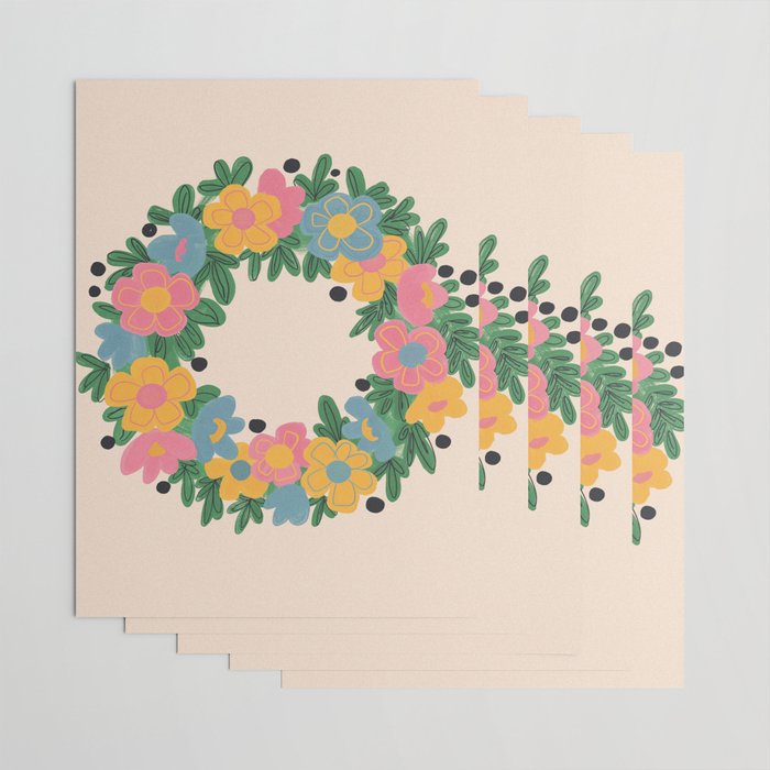 Floral Wreath Wrapping Paper Gallery Image 3