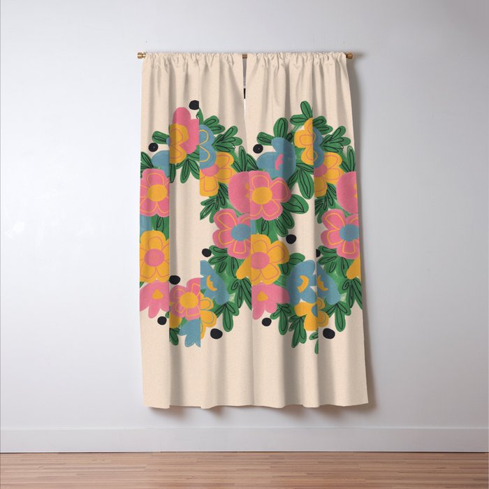 Floral Wreath Window Curtain Gallery Image 3