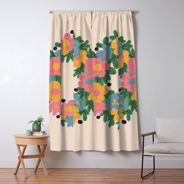 Floral Wreath Window Curtain Gallery Image 1