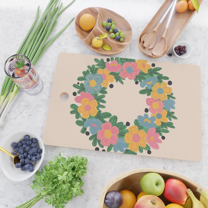 Floral Wreath Cutting Board Gallery Image 2