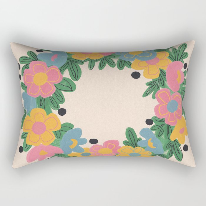Floral Wreath Rectangular Pillow Gallery Image 1