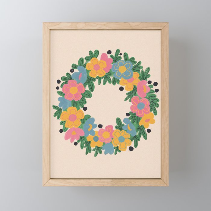 Floral Wreath Mini Art Print Gallery Image 1