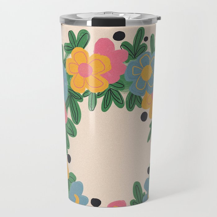 Floral Wreath Travel Mug Gallery Image 1
