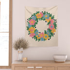 Floral Wreath Wall Tapestry Gallery Image 2