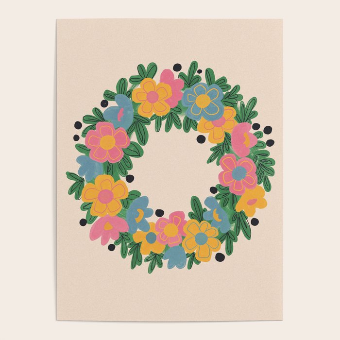 Floral Wreath Poster Gallery Image 1