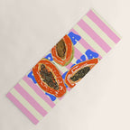 Papaya Stripes Tropical Summer Illustration Yoga Mat Gallery Image 1