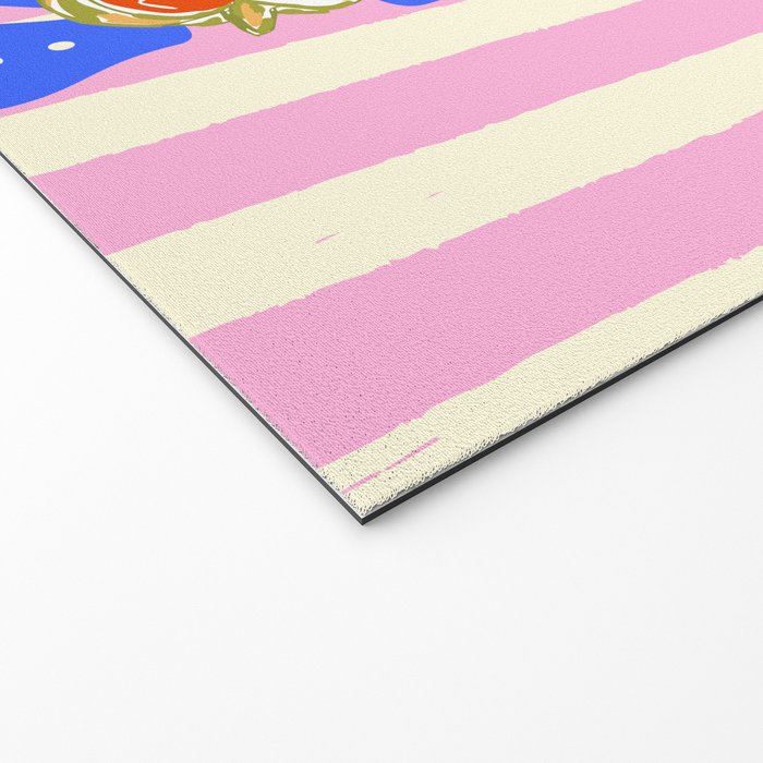 Papaya Stripes Tropical Summer Illustration Welcome Mat Gallery Image 2