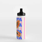 Papaya Stripes Tropical Summer Illustration Water Bottle Gallery Image 2