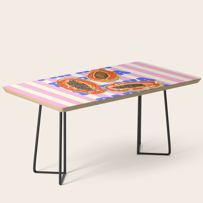 Papaya Stripes Tropical Summer Illustration Coffee Table Gallery Image 1