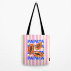 Papaya Stripes Tropical Summer Illustration Tote Bag Gallery Image 2