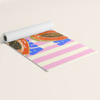 Papaya Stripes Tropical Summer Illustration Yoga Mat Gallery Image 2