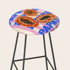 Papaya Stripes Tropical Summer Illustration Stool Gallery Image 2