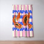 Papaya Stripes Tropical Summer Illustration Window Curtain Gallery Image 3
