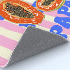 Papaya Stripes Tropical Summer Illustration Rug Gallery Image 4