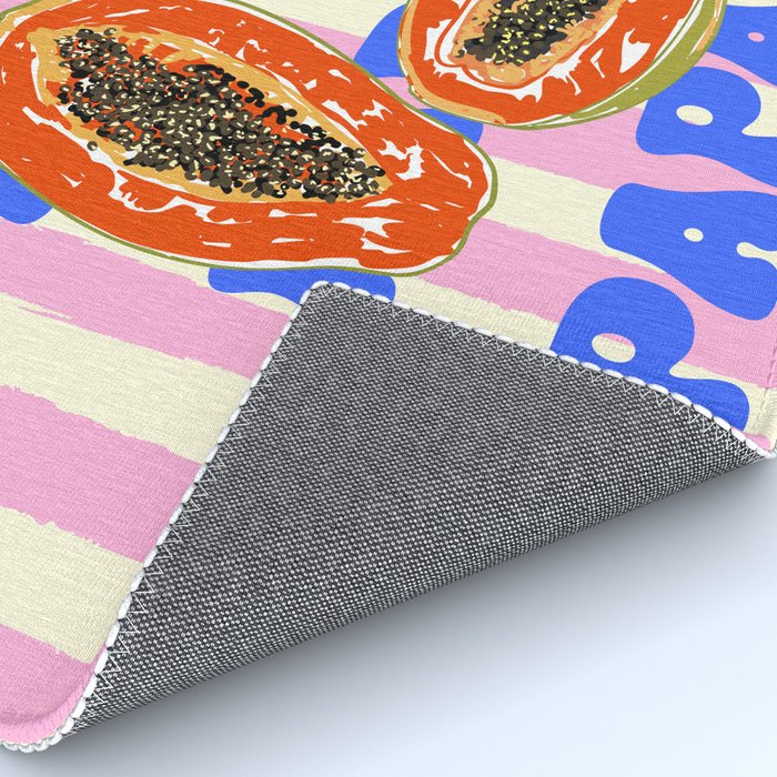 Papaya Stripes Tropical Summer Illustration Rug Gallery Image 4