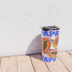 Papaya Stripes Tropical Summer Illustration Travel Mug Gallery Image 4