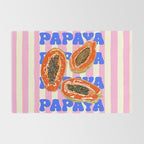 Papaya Stripes Tropical Summer Illustration Rug Gallery Image 2