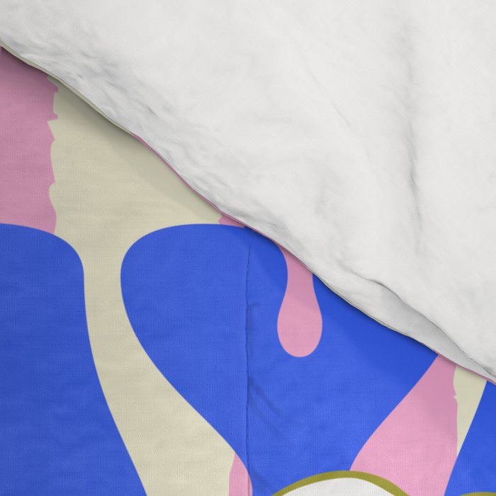 Papaya Stripes Tropical Summer Illustration Comforter Gallery Image 4