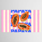 Papaya Stripes Tropical Summer Illustration Tablecloth Gallery Image 2