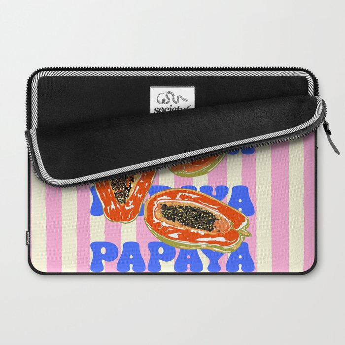 Papaya Stripes Tropical Summer Illustration Laptop Sleeve Gallery Image 2