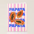 Papaya Stripes Tropical Summer Illustration Stationery Card Gallery Image 2