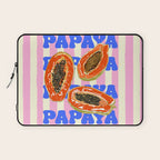 Papaya Stripes Tropical Summer Illustration Laptop Sleeve Gallery Image 1
