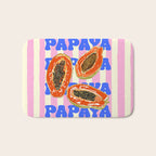 Papaya Stripes Tropical Summer Illustration Bath Mat Gallery Image 1