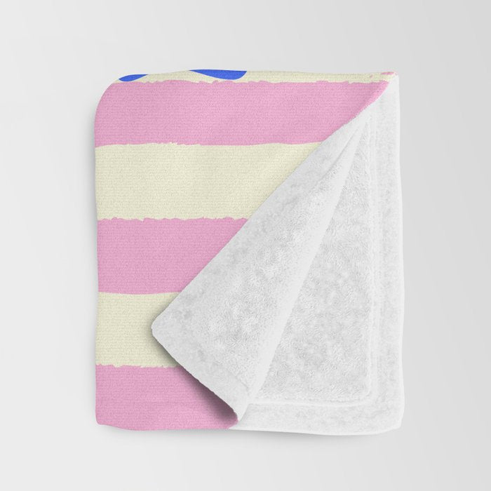 Papaya Stripes Tropical Summer Illustration Throw Blanket Gallery Image 3