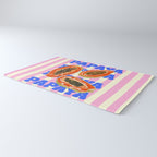 Papaya Stripes Tropical Summer Illustration Rug Gallery Image 3