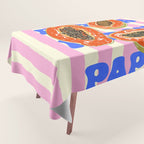Papaya Stripes Tropical Summer Illustration Tablecloth Gallery Image 1