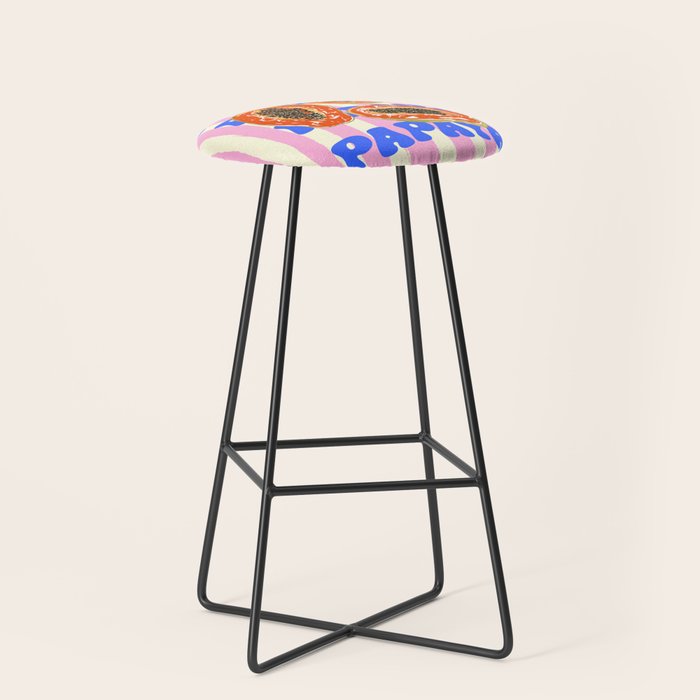 Papaya Stripes Tropical Summer Illustration Stool Gallery Image 1