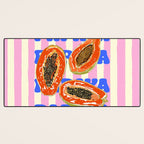 Papaya Stripes Tropical Summer Illustration Desk Mat Gallery Image 3