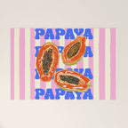 Papaya Stripes Tropical Summer Illustration Welcome Mat Gallery Image 1