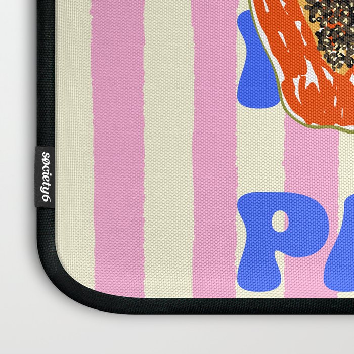 Papaya Stripes Tropical Summer Illustration Laptop Sleeve Gallery Image 3
