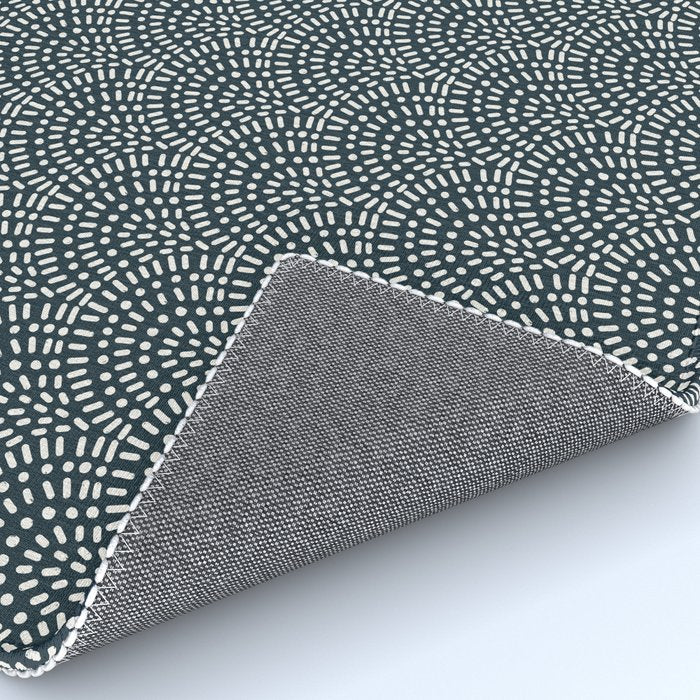 Boho Deco Fan . Navy Rug Gallery Image 4