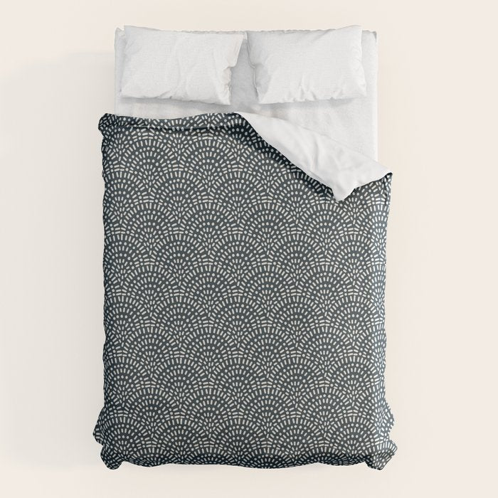 Boho Deco Fan . Navy Duvet Cover Gallery Image 6