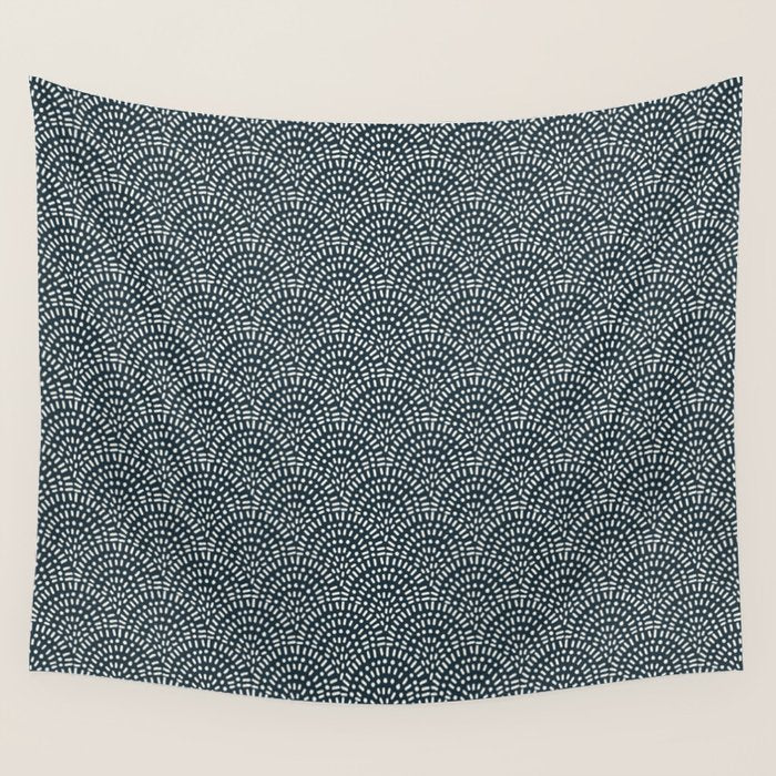 Boho Deco Fan . Navy Wall Tapestry Gallery Image 4