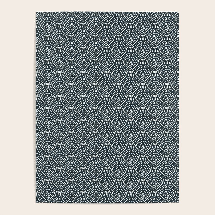 Boho Deco Fan . Navy Poster Gallery Image 1