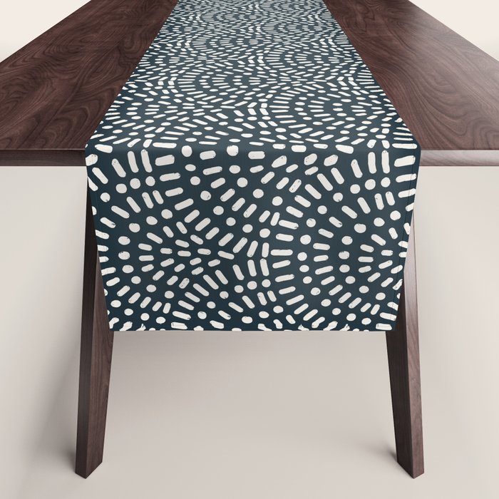 Boho Deco Fan . Navy Table Runner Gallery Image 1