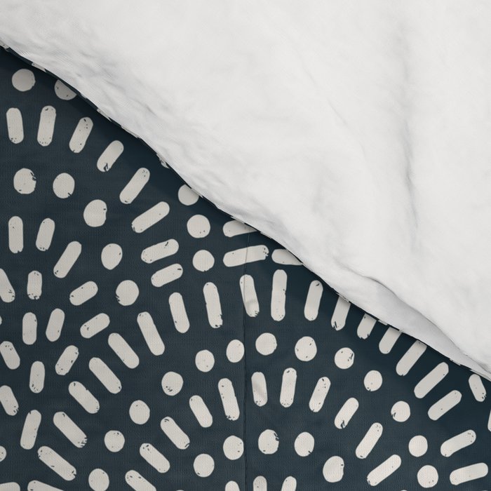 Boho Deco Fan . Navy Comforter Gallery Image 4